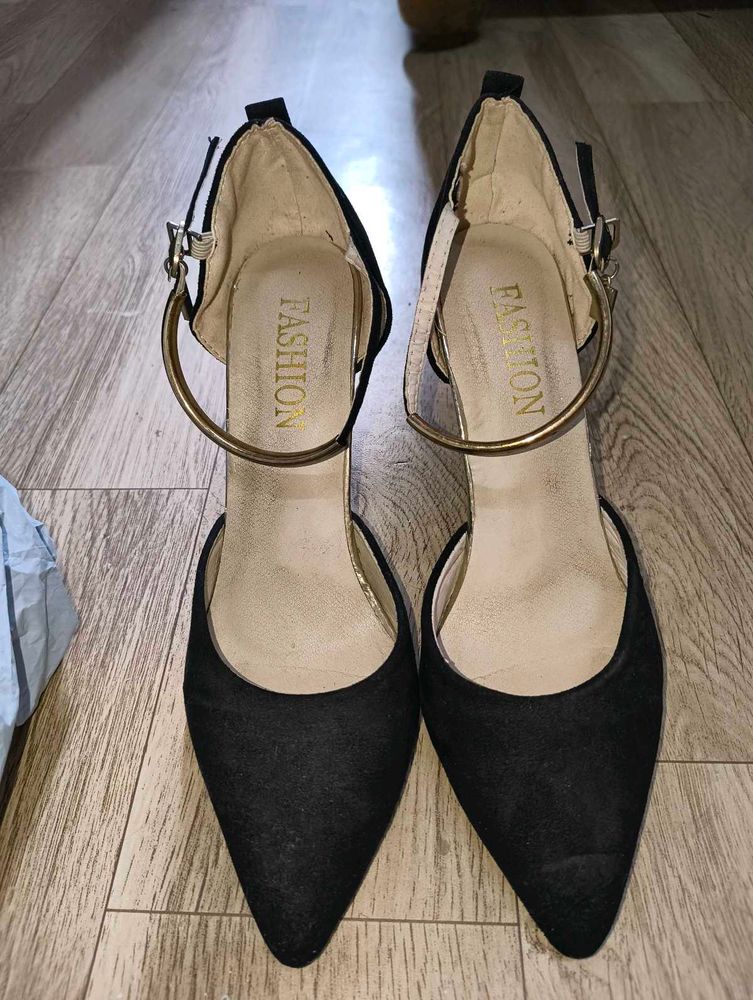 Black Heels with Ankle Strap