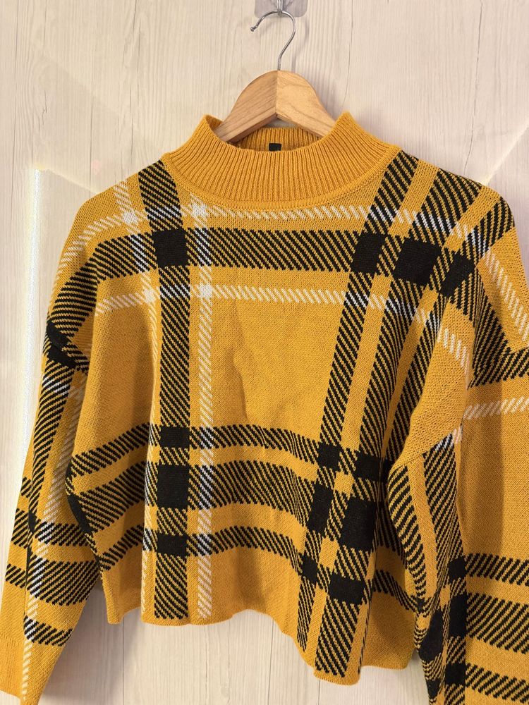 Plaid Knit Sweater (never worn)