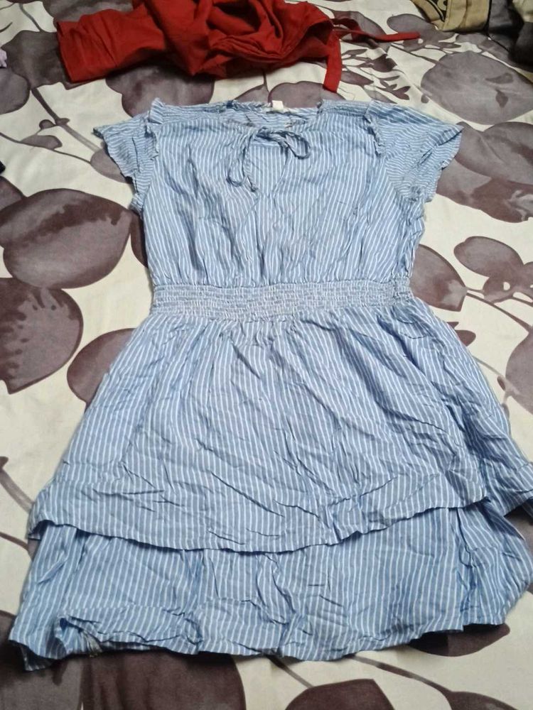 Blue &amp; White Striped Dress