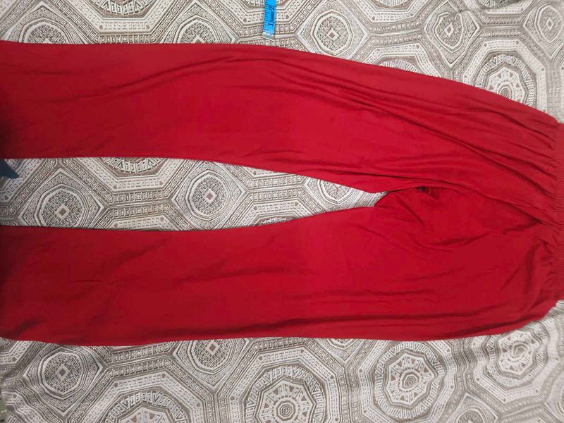 Red Satin legging for women in 30-32 waist