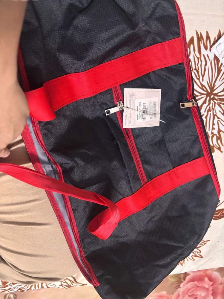 Black &amp; Red Duffel Bag