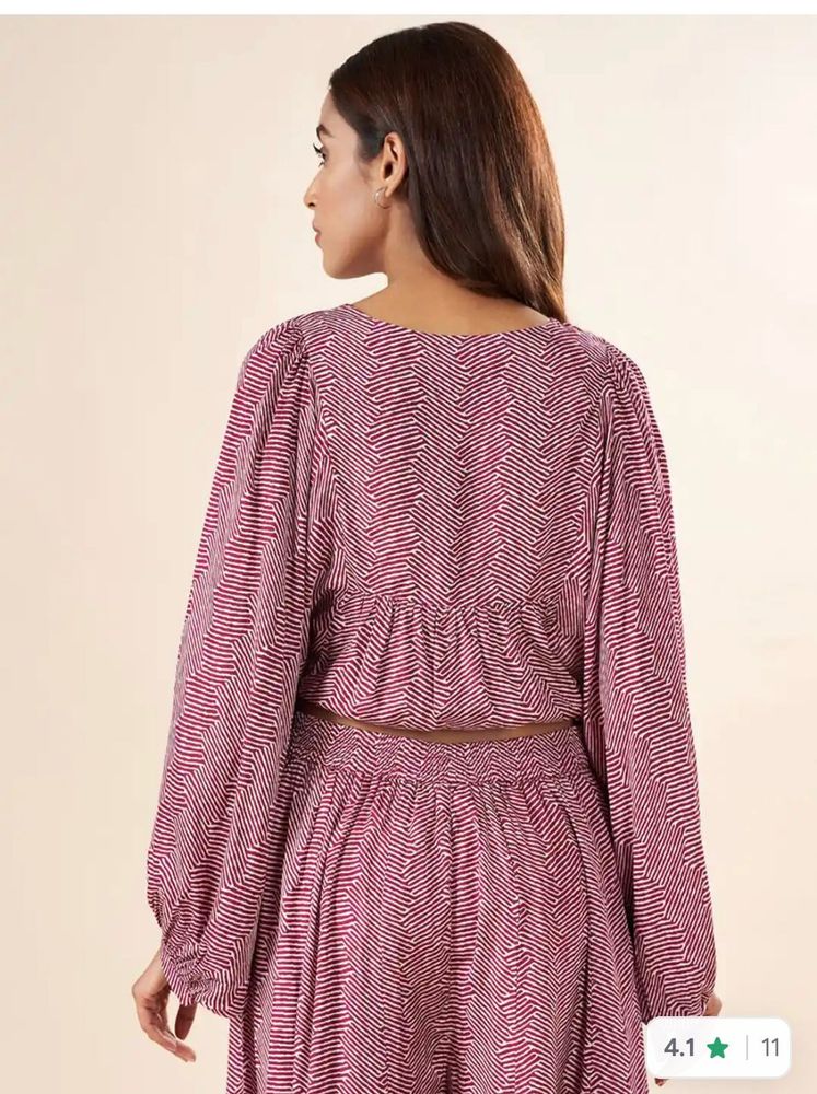 Maroon Printed top from pantaloons