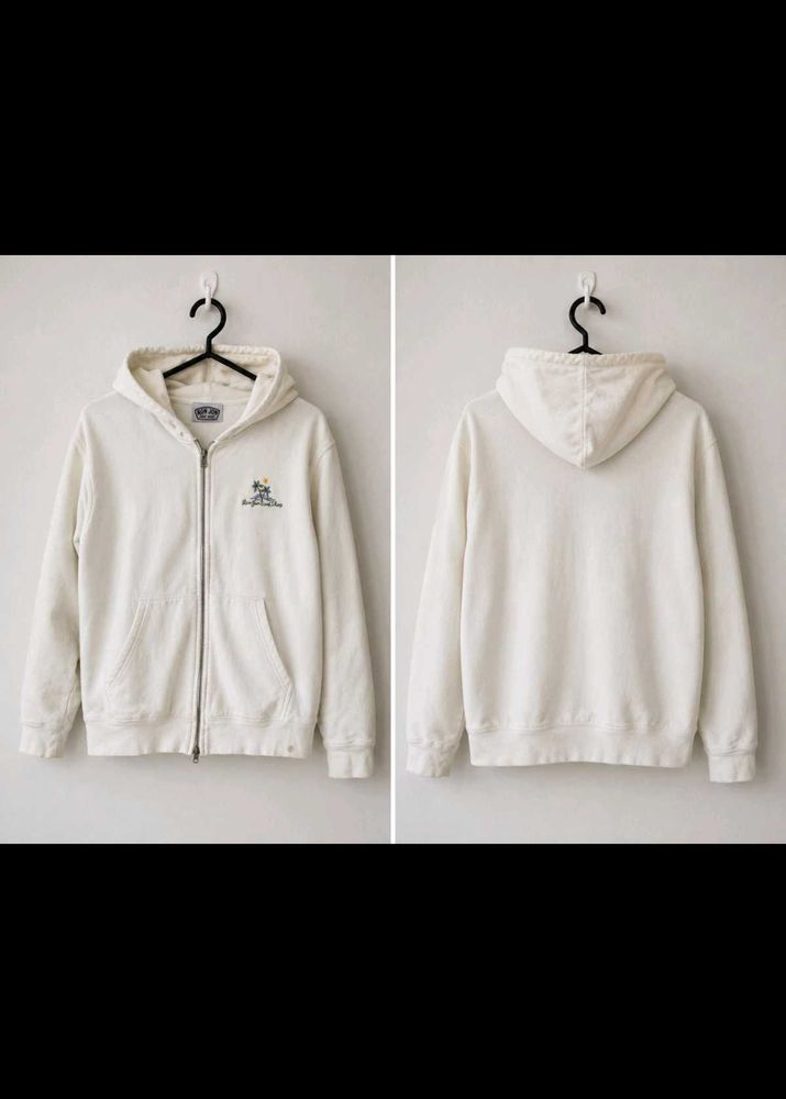 Ron Jon Surf Shop White Zip-Up Hoodie