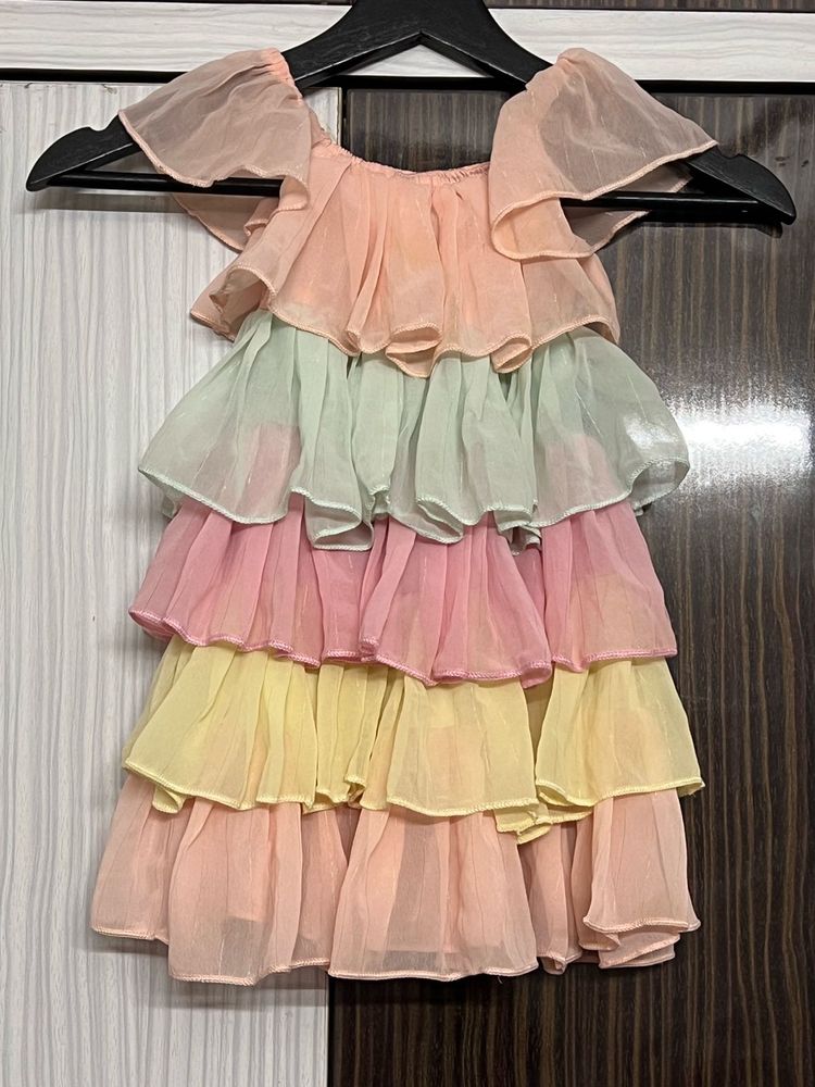 Colorful Ruffle Dress