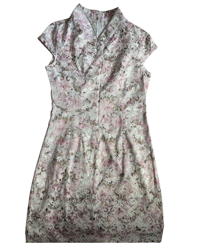 pink floral cheongsam