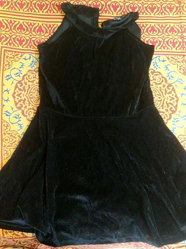 Black Velvet Party Wear Mini Frock..No Return