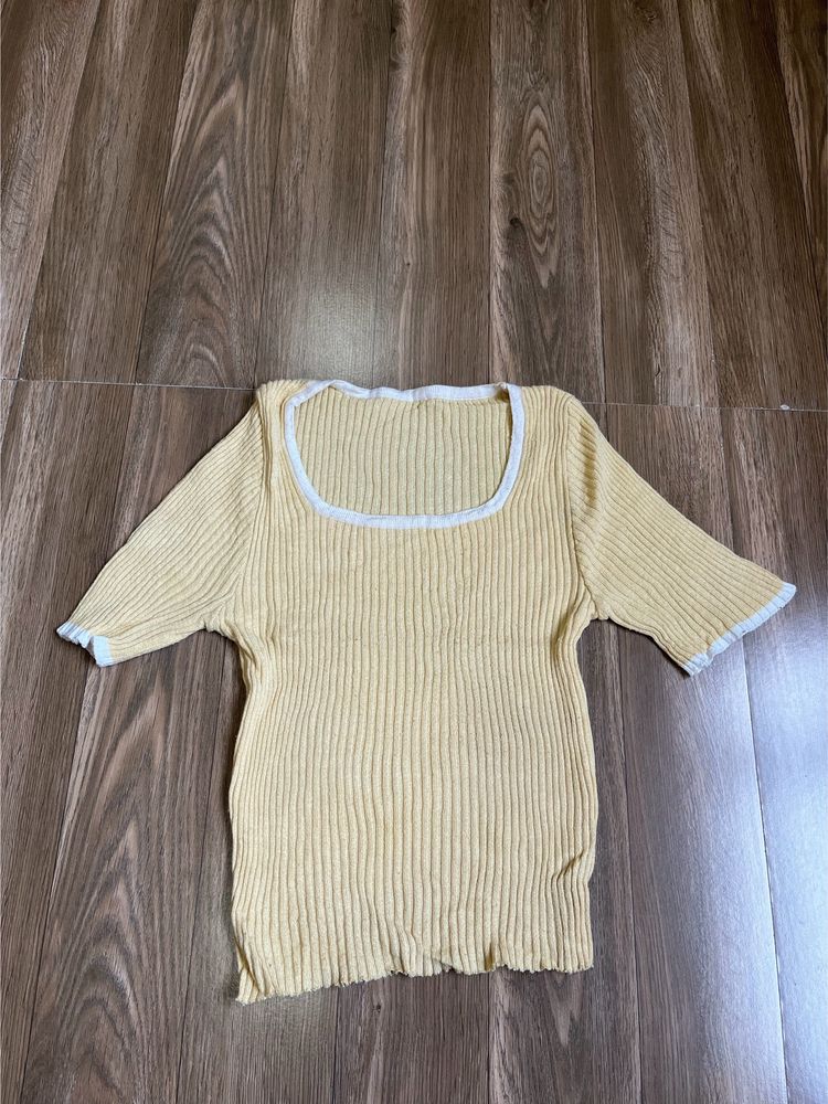 Yellow Square Neck Top