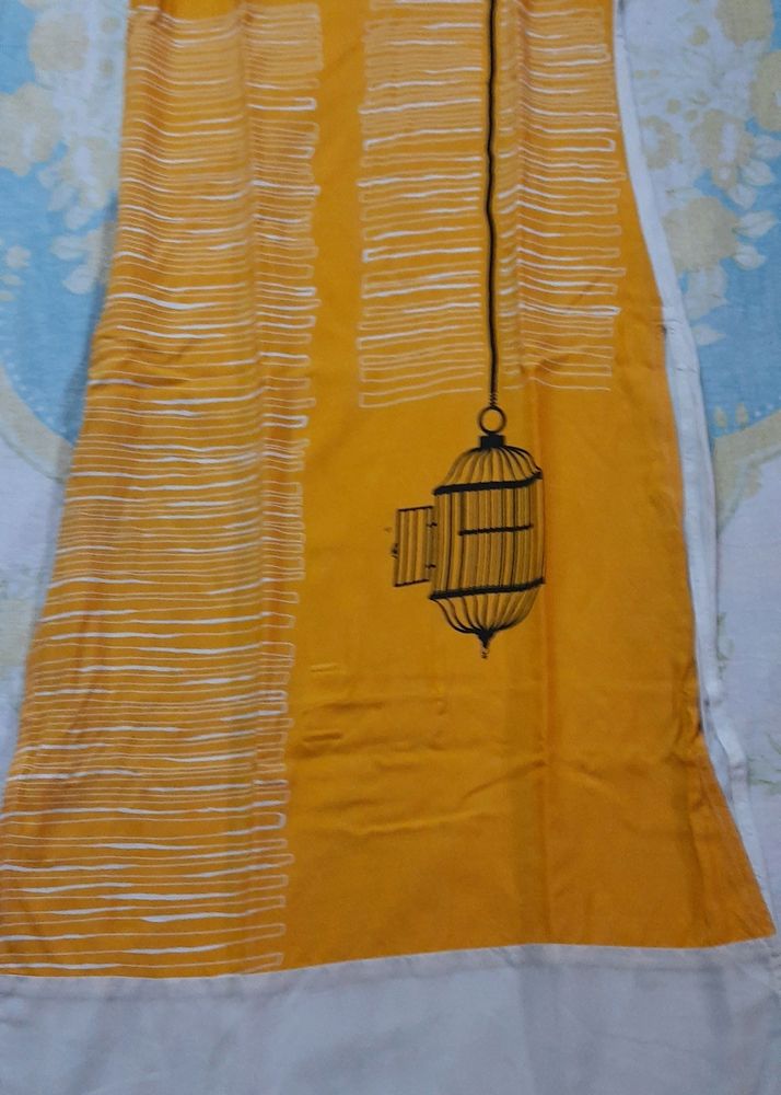 Rangmanch yellow cotton printer kurta