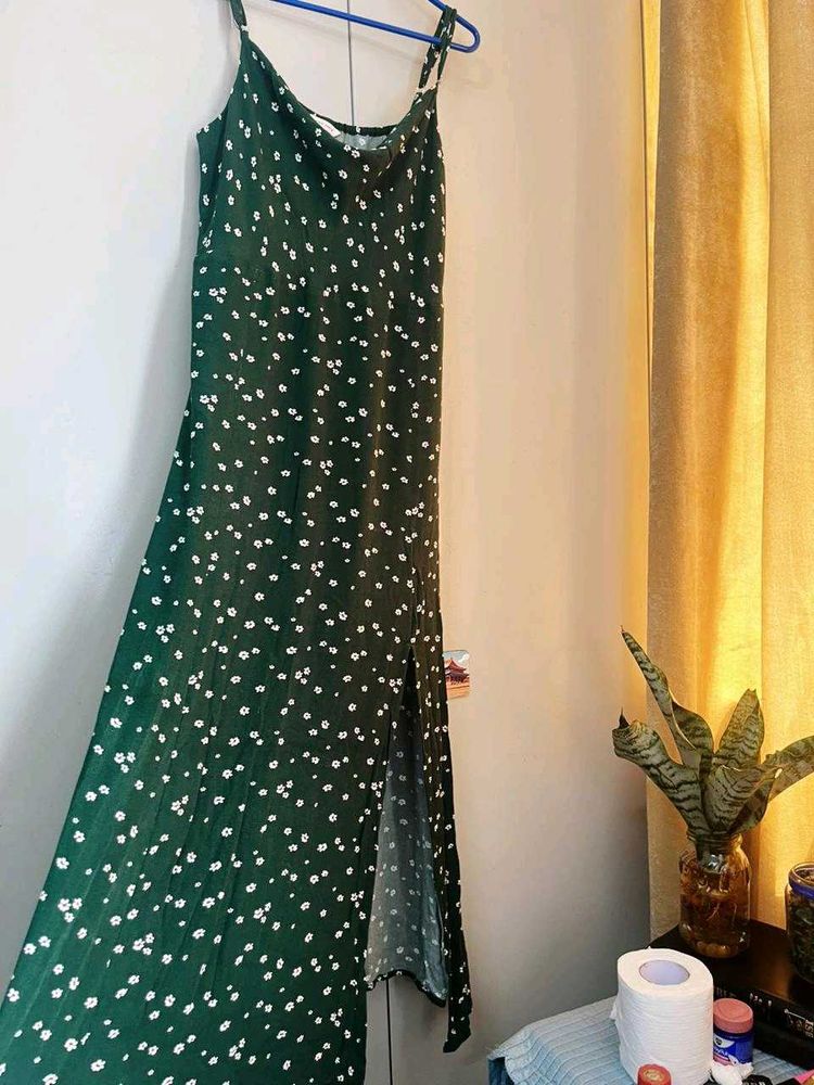 Green Floral Maxi Dress