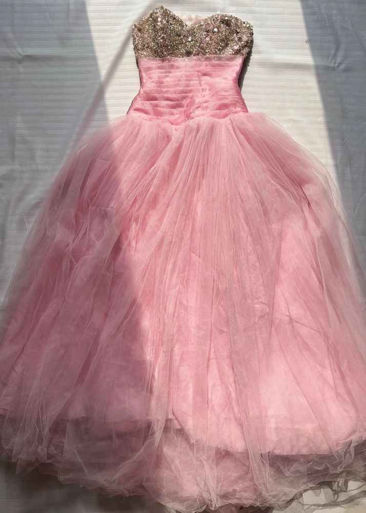 Sparkling Pink Tulle Ball Gown