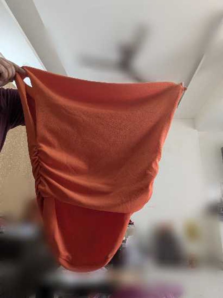 Orange Ruched Tunic Top