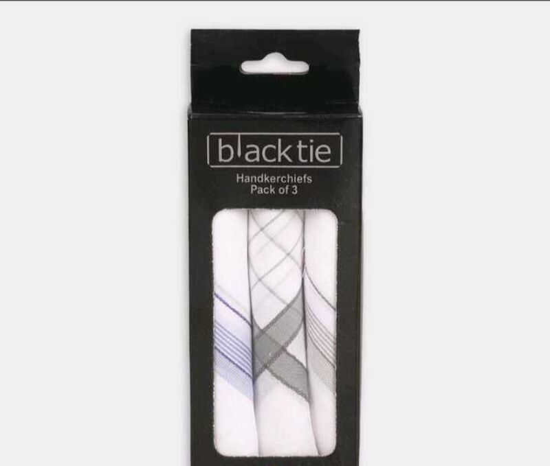 New Blacktie Handkerchiefs - Pack of 3