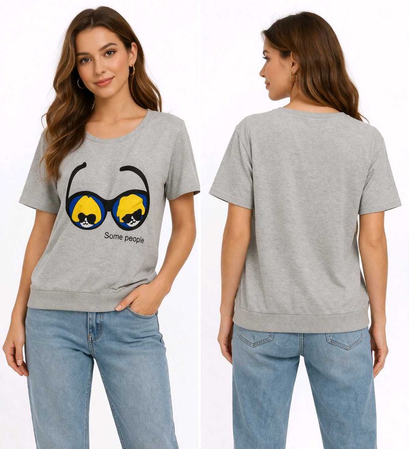 Grey Graphic Print T-Shirt