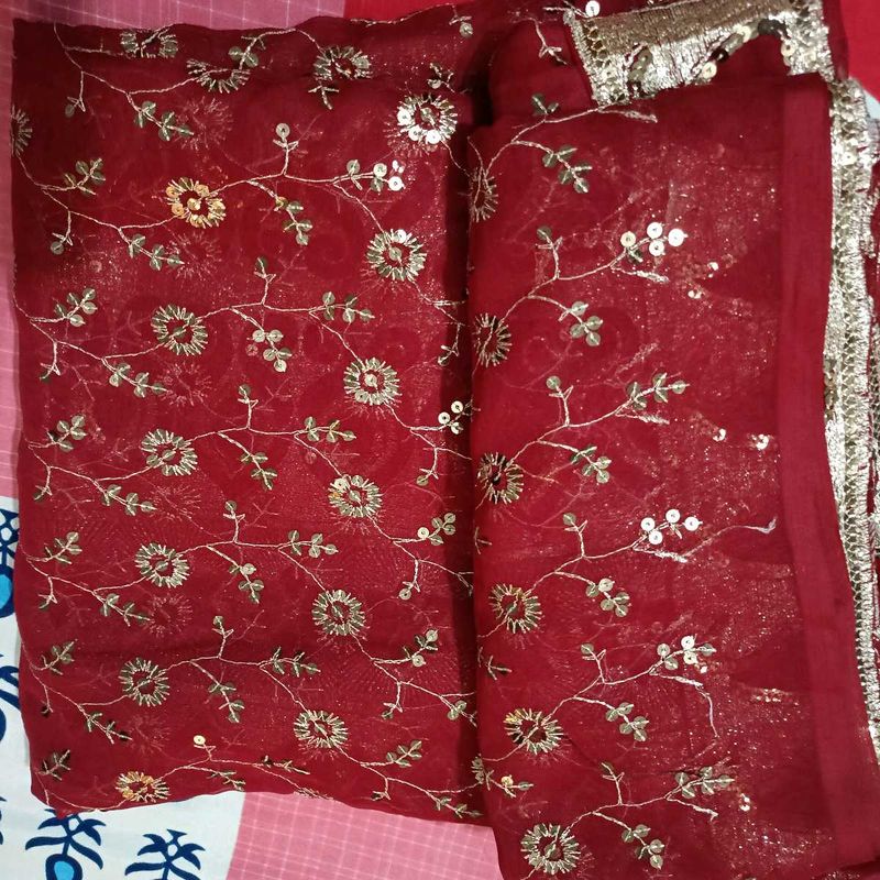 Embroidered Net Dupatta