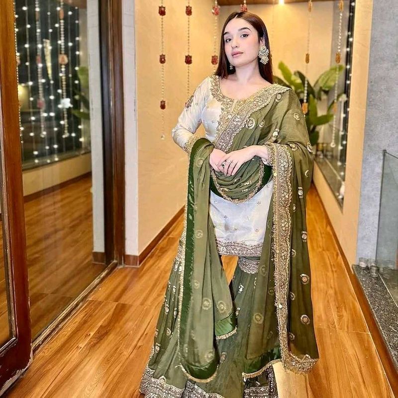 Elegant Olive Green Kurta Set with Dupatta