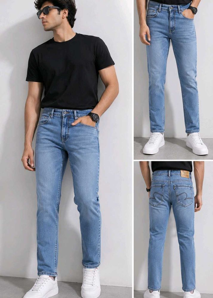 Men's Light Wash Slim Fit Jeans