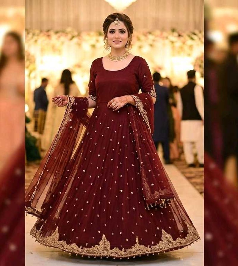 Maroon Silk Blend Blouse