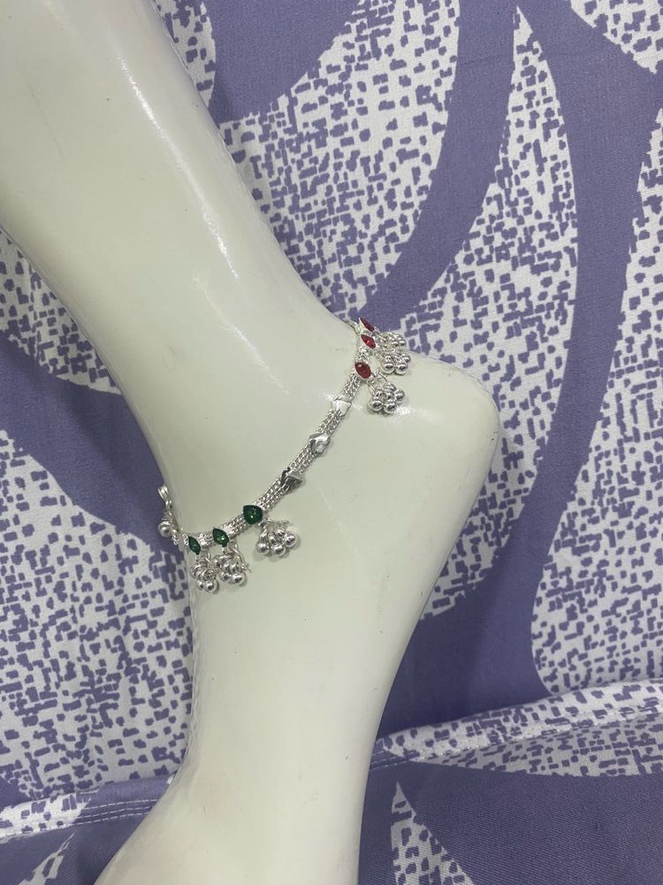 Sparkling Silver Anklet