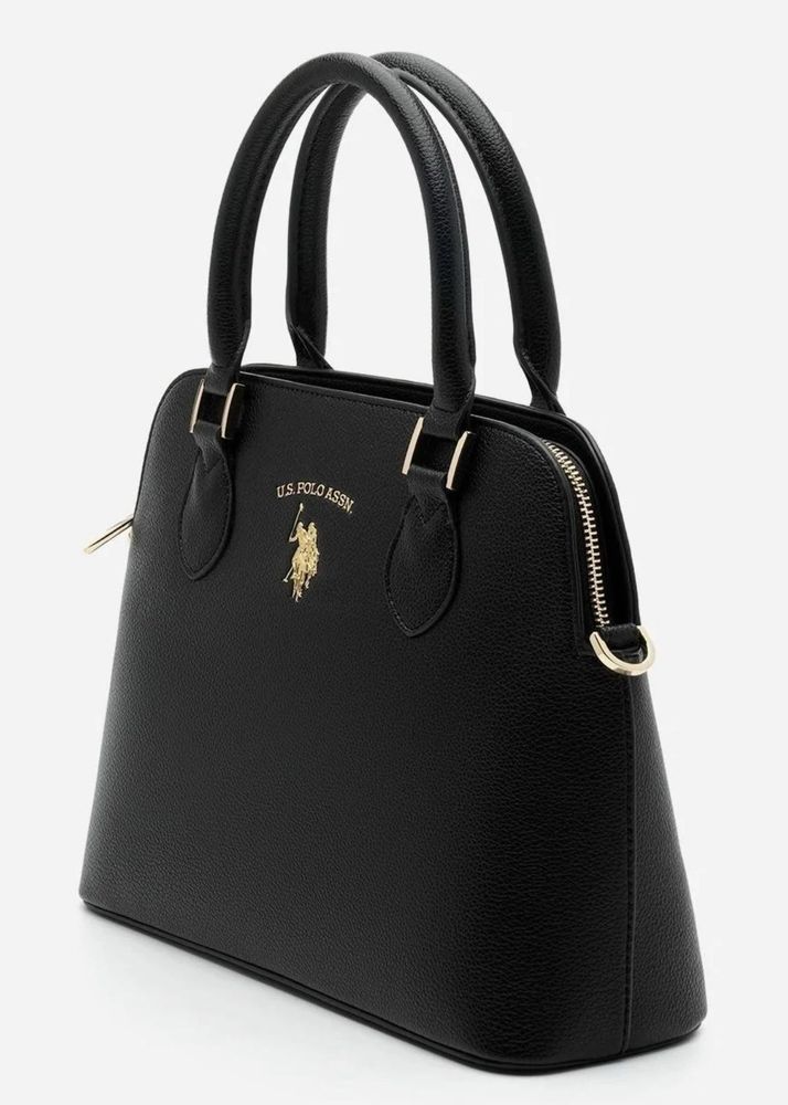 US Polo Assn Black Dome Satchel Handbag