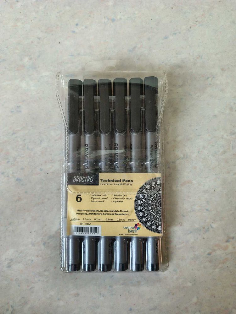 BRUSTRO Technical Fineliner Pen I Set of 6