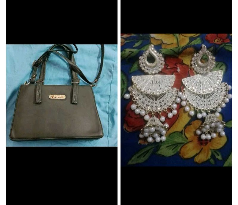 🥳combo of 2 🥳 sling bag, Earrings for woman