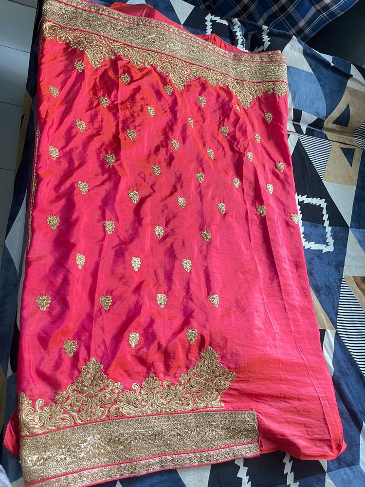 Heavy Fancy Designer Rani Pink Saree