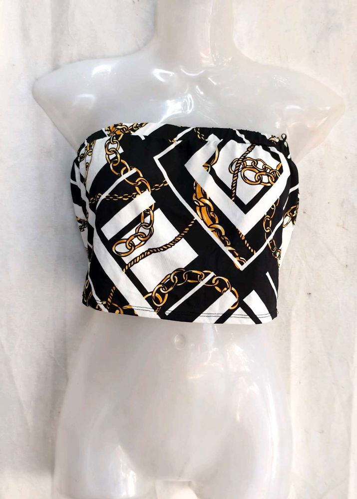 Stylish Chain Print Bandeau Top