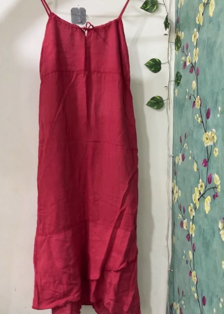 Chic Red Spaghetti Strap Maxi Dress