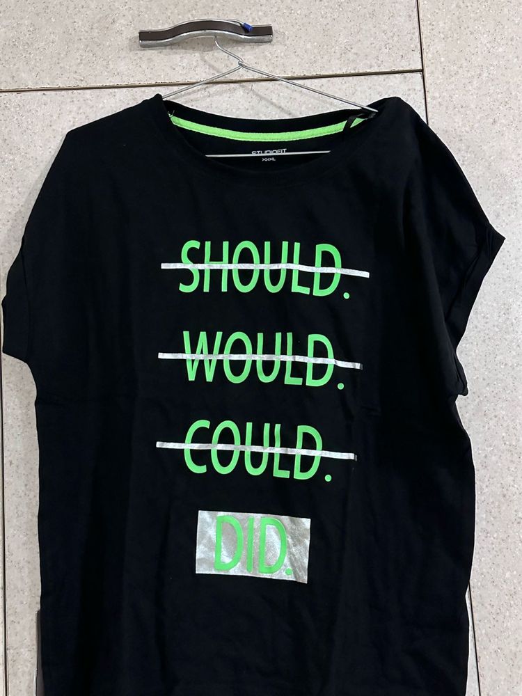Stylish Black Graphic Print Tee