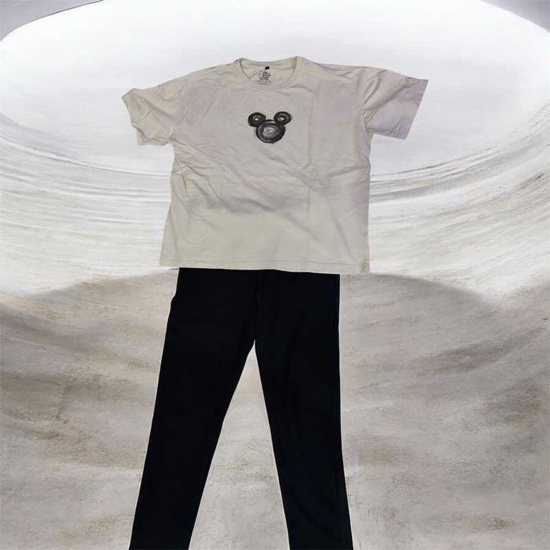 Cream Mickey Mouse Graphic T-Shirt