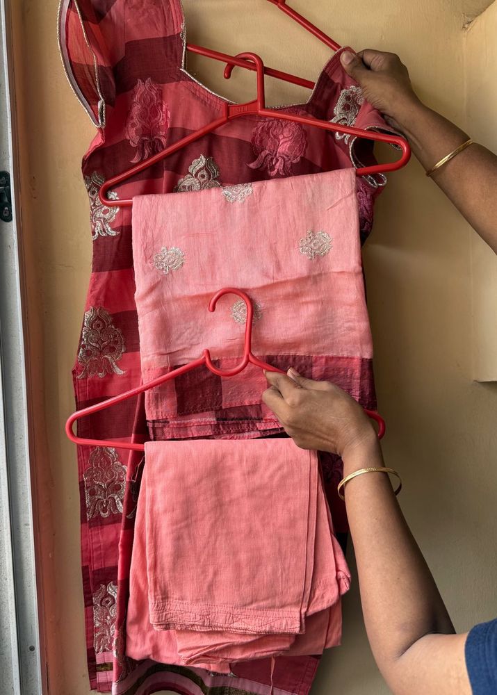 Elegant Pink Kurta Set with Dupatta size M