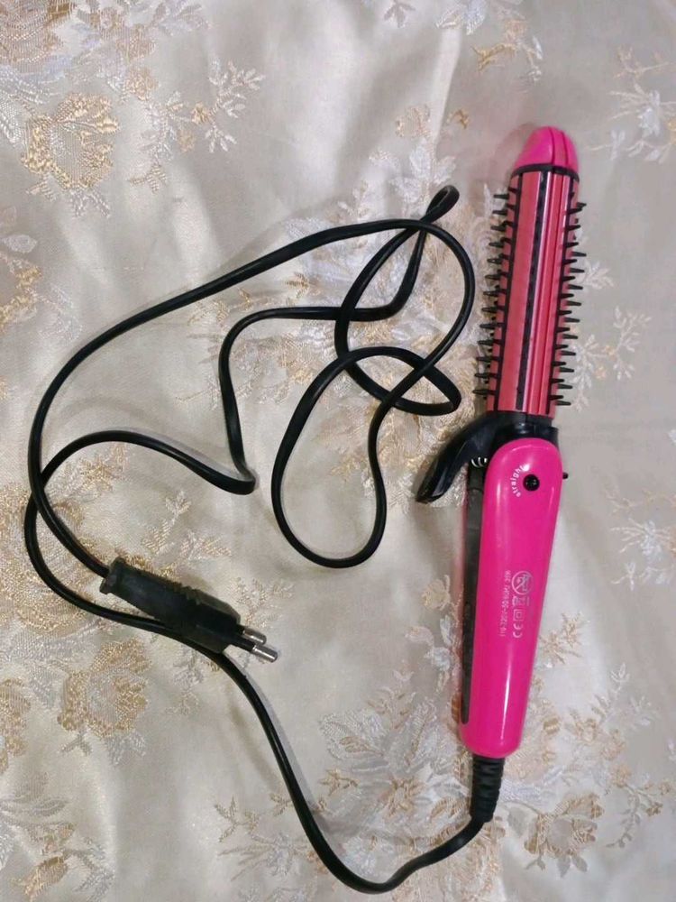 Pink Hair Crimping and Straightening machine