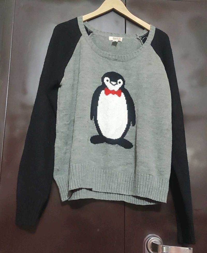 Black &amp; Grey Winter Top For 40 Bust