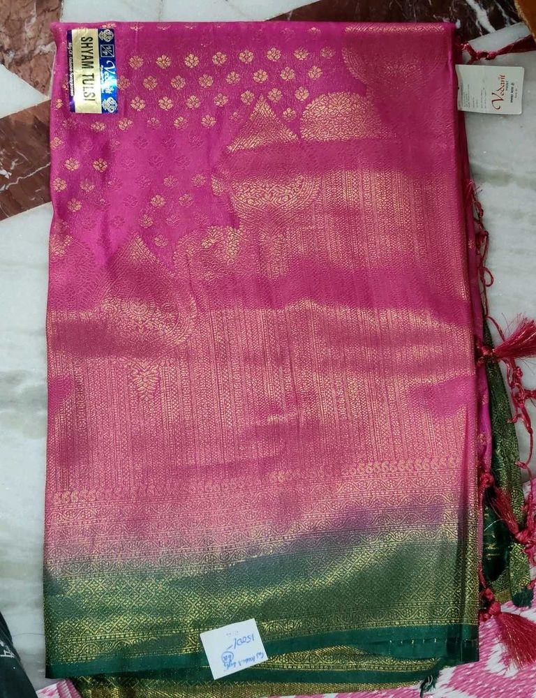 Pink &amp; Green Saree