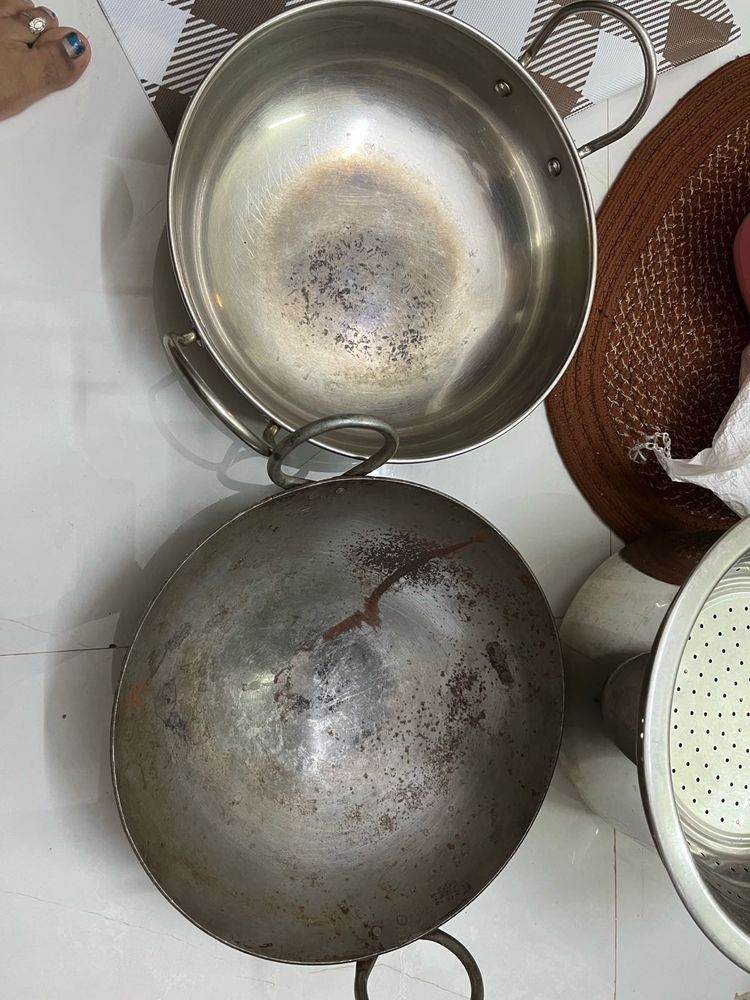 Used Kadai and Kadhai Set