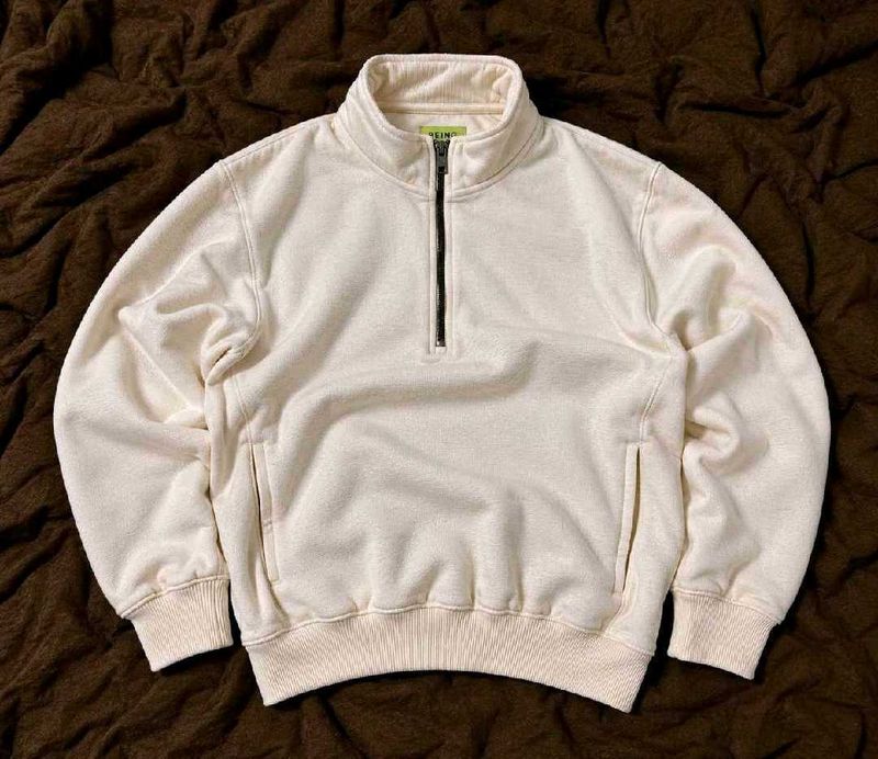 Korean Y2K boxy fit Quarter zipper