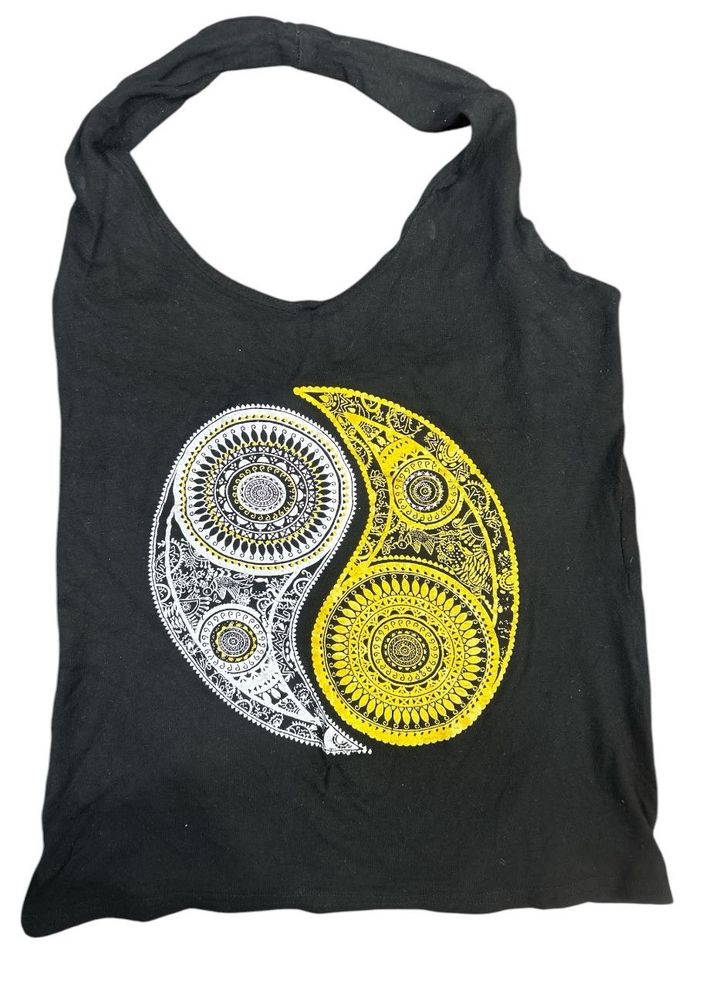 Black Printed Halter Top