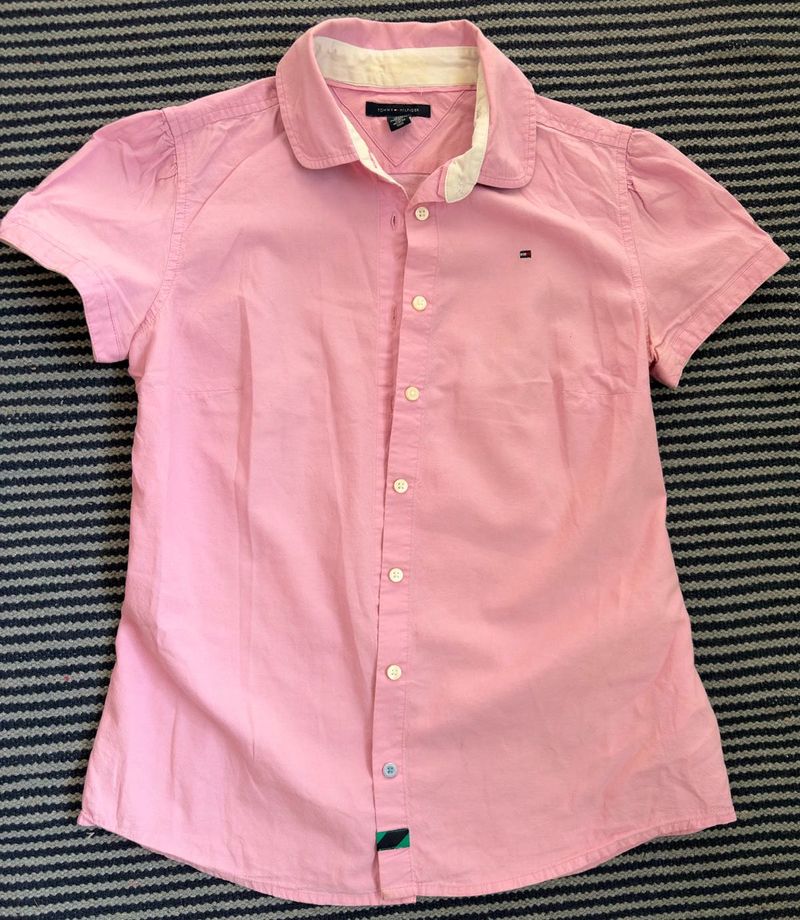 Tommy Hilfiger Pink Short Sleeve Women Shirt