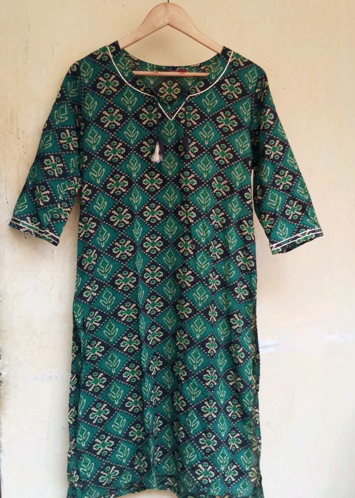 Swasti Green And Black Designer Kurta (Women)