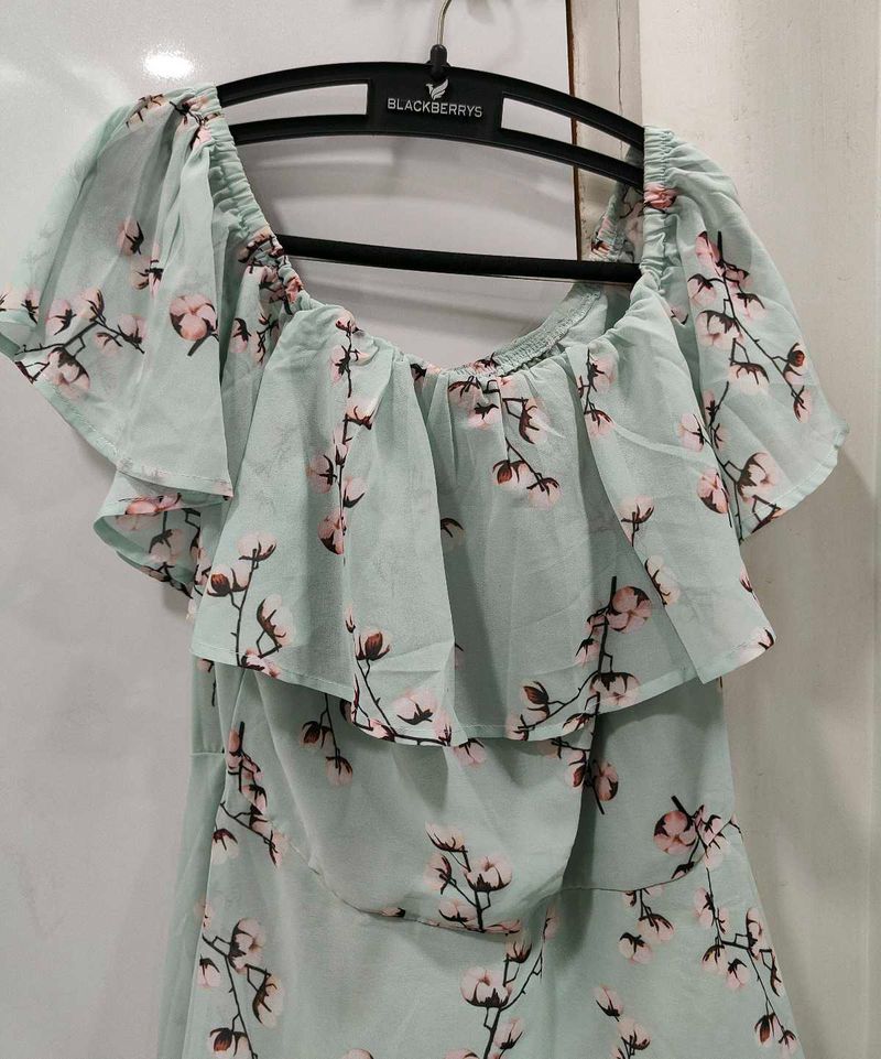 Floral Print Off-Shoulder Dress