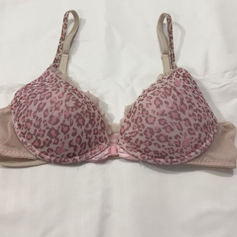 Playboy Pink Leopard Print Bra