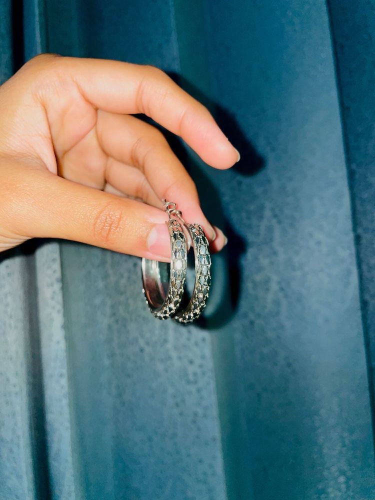 Stylish Silver Hoop Earrings