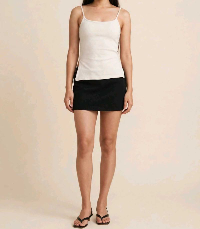 Cream Spaghetti Strap Tank Top