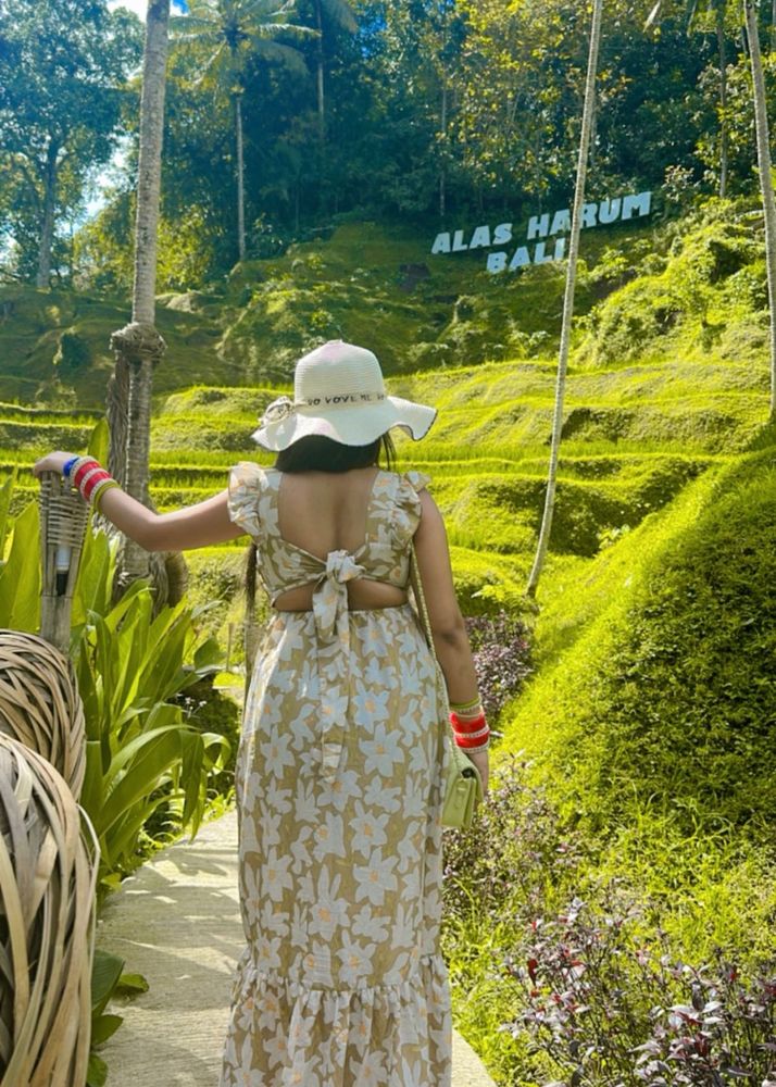 Flowy Floral Maxi Dress with Tie-Back