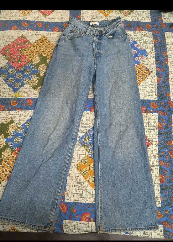 Light Wash Wide Leg Denim Jeans