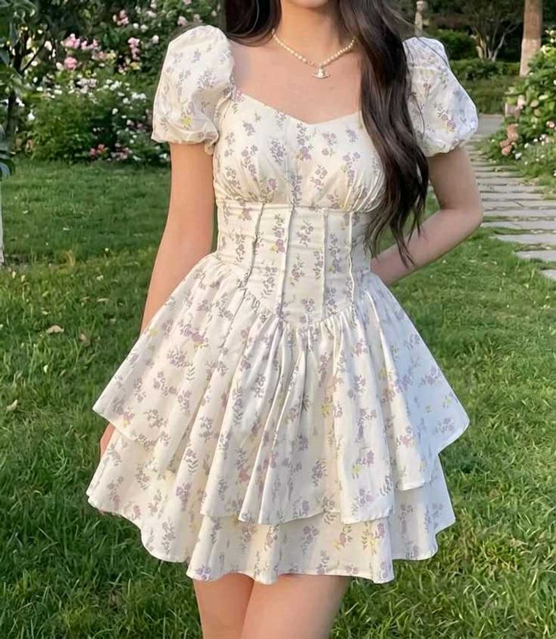 floral mini dress🦢🍄