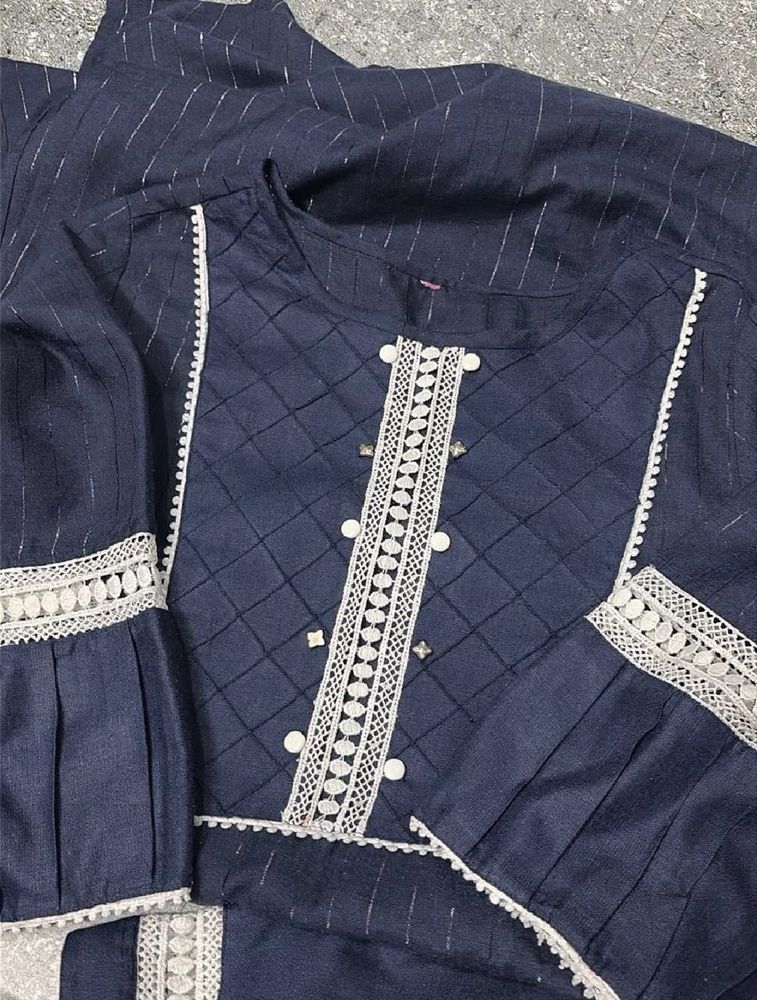 Elegant Navy Blue Kurta Set
