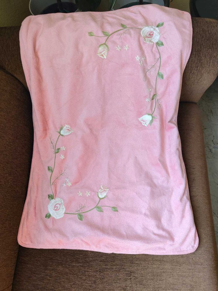 Pink Embroidered pillow Cover(single pcs)