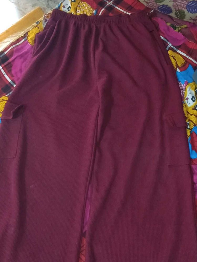 Burgundy Casual trousers