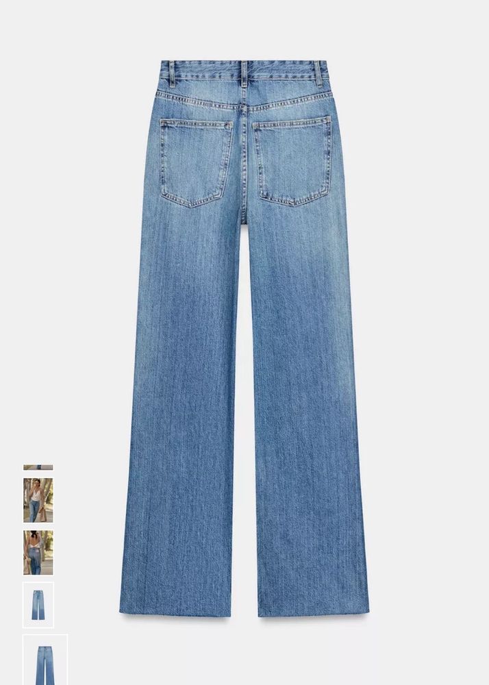 Wide Leg Blue Denim Jeans